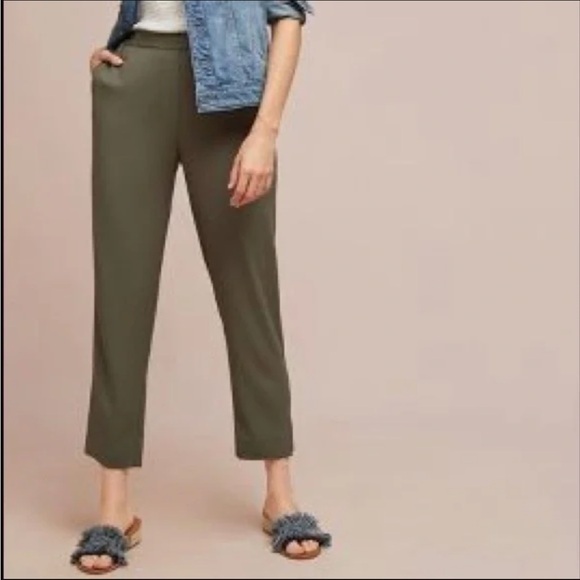 Anthropologie The Essential Crepe Pants in Moss - Picture 2 of 6
